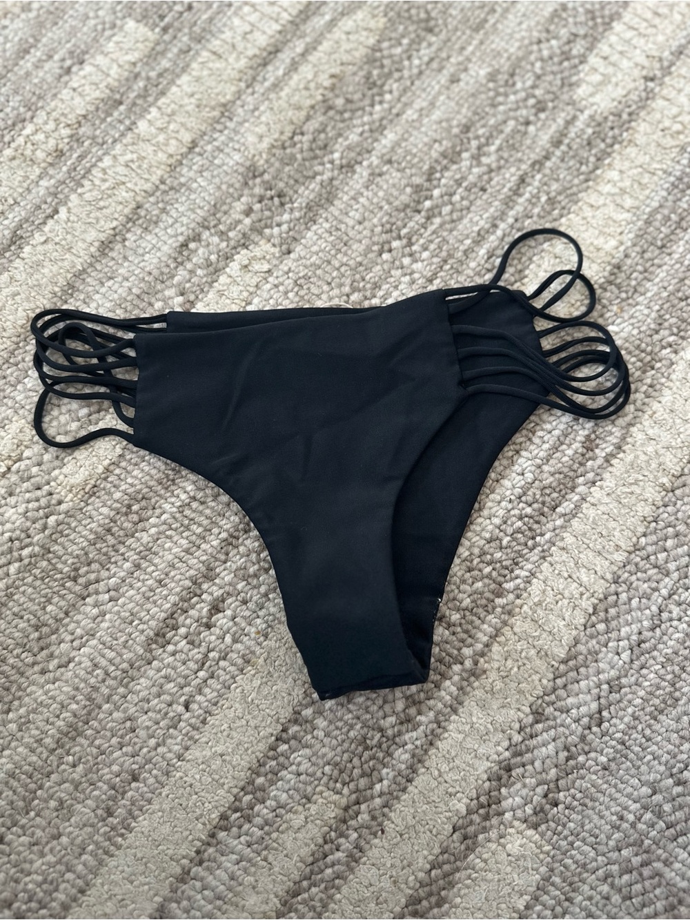 Mikoh - Black Strappy Side Bikini Bottom - Women Swim
